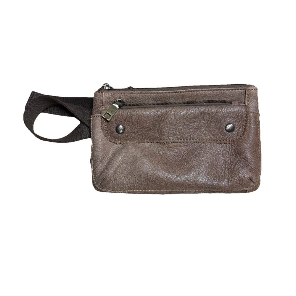 Loyofun Brown Leather Waist Bag Hip Bag Fanny Pack